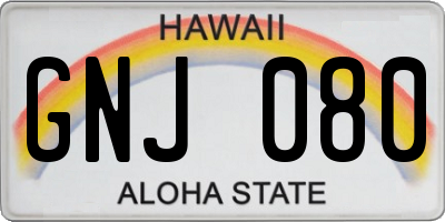 HI license plate GNJ080