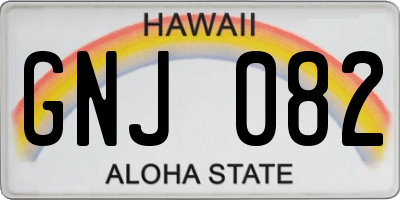HI license plate GNJ082