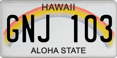 HI license plate GNJ103