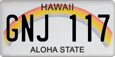 HI license plate GNJ117