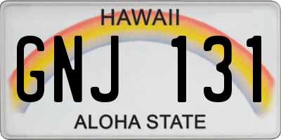 HI license plate GNJ131