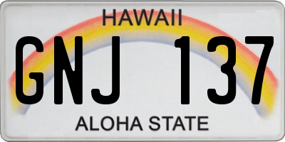 HI license plate GNJ137