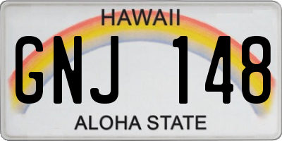 HI license plate GNJ148