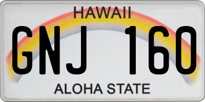 HI license plate GNJ160