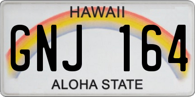 HI license plate GNJ164