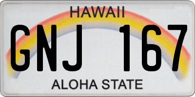 HI license plate GNJ167
