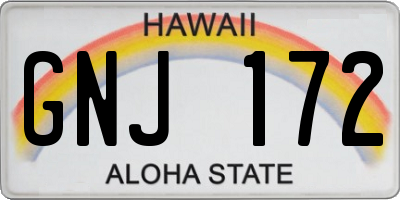HI license plate GNJ172