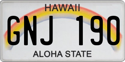 HI license plate GNJ190