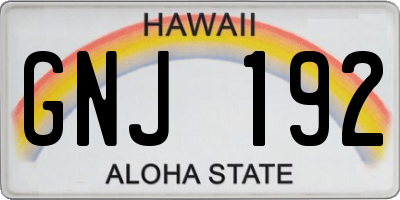 HI license plate GNJ192