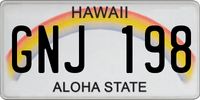 HI license plate GNJ198