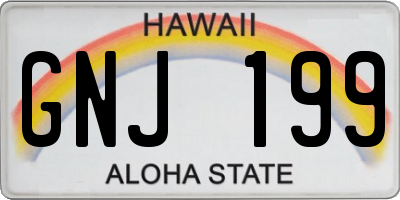 HI license plate GNJ199