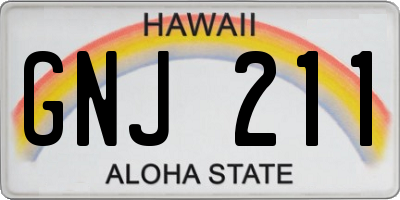 HI license plate GNJ211