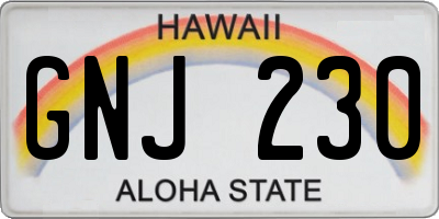 HI license plate GNJ230