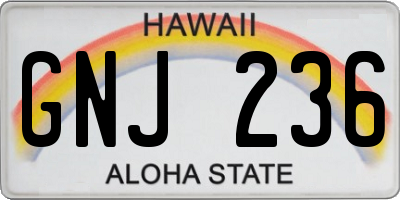 HI license plate GNJ236