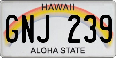 HI license plate GNJ239