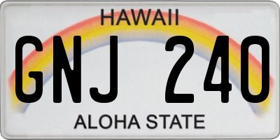 HI license plate GNJ240