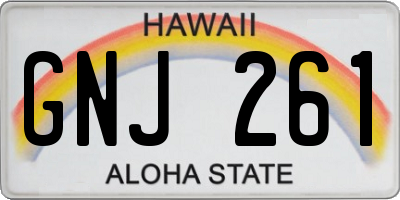 HI license plate GNJ261