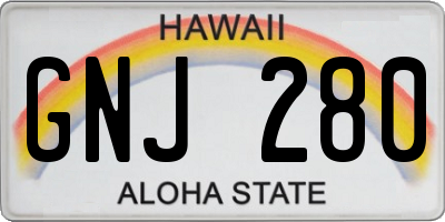 HI license plate GNJ280
