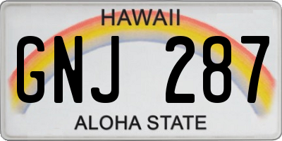 HI license plate GNJ287