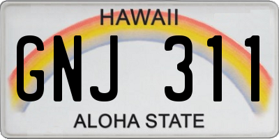 HI license plate GNJ311