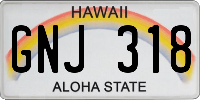 HI license plate GNJ318