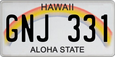HI license plate GNJ331