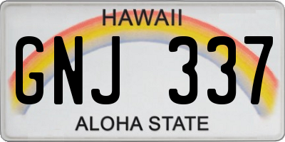 HI license plate GNJ337