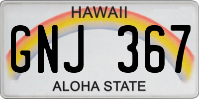 HI license plate GNJ367