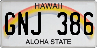 HI license plate GNJ386