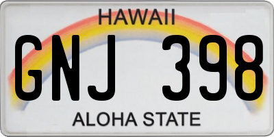 HI license plate GNJ398