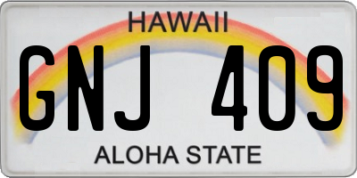 HI license plate GNJ409