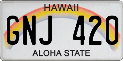 HI license plate GNJ420