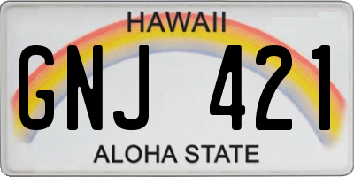HI license plate GNJ421