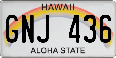 HI license plate GNJ436