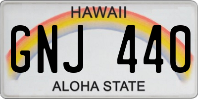 HI license plate GNJ440