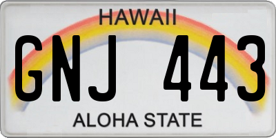 HI license plate GNJ443