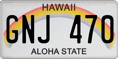 HI license plate GNJ470