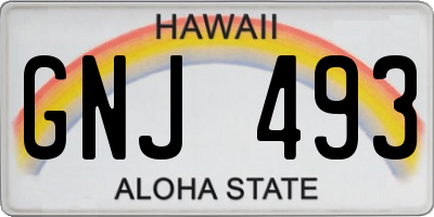 HI license plate GNJ493