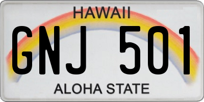 HI license plate GNJ501