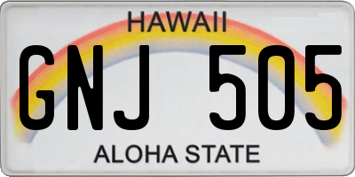 HI license plate GNJ505