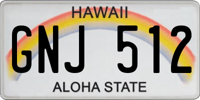 HI license plate GNJ512