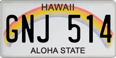 HI license plate GNJ514