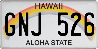HI license plate GNJ526