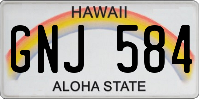 HI license plate GNJ584