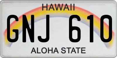 HI license plate GNJ610