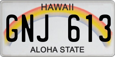 HI license plate GNJ613