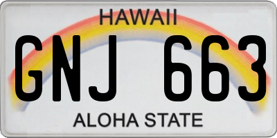 HI license plate GNJ663