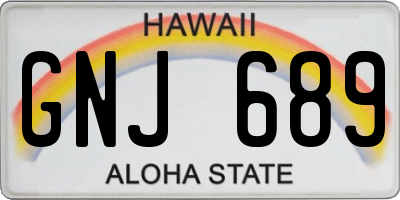 HI license plate GNJ689
