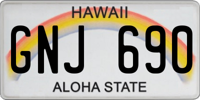 HI license plate GNJ690