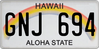 HI license plate GNJ694